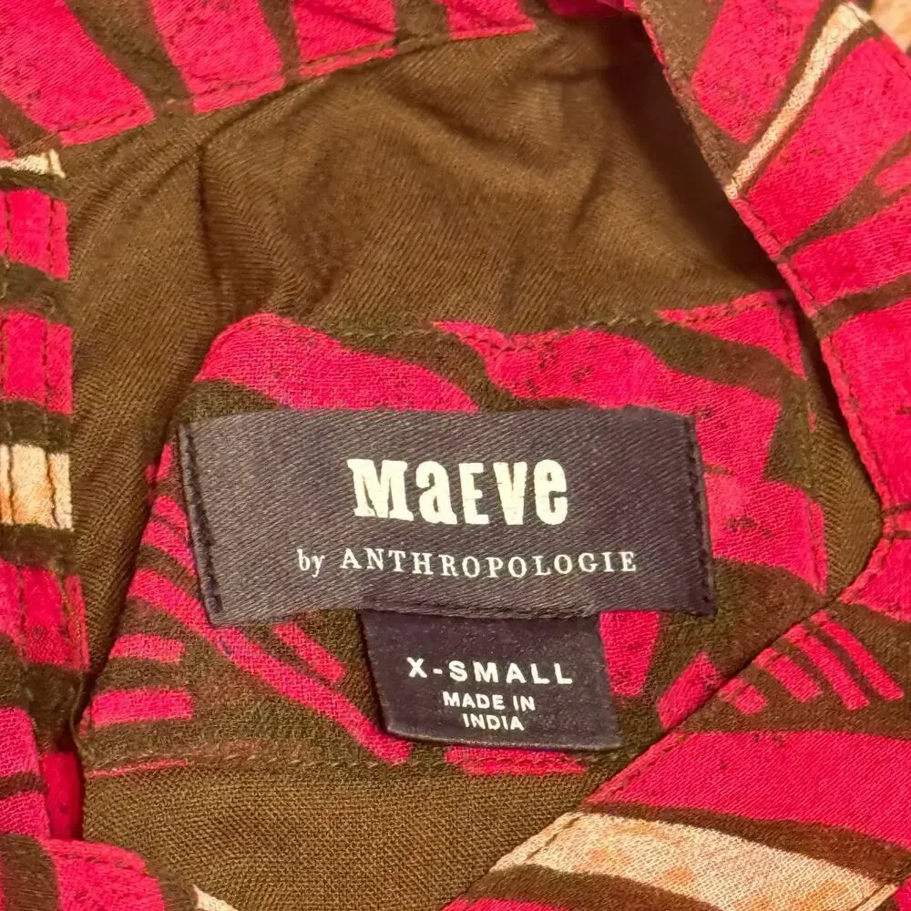 MAEVE Anthropologie Kelli Halter Tropical Geometric Maxi‎ Dress Women's Sz XS - Picture 5 of 14